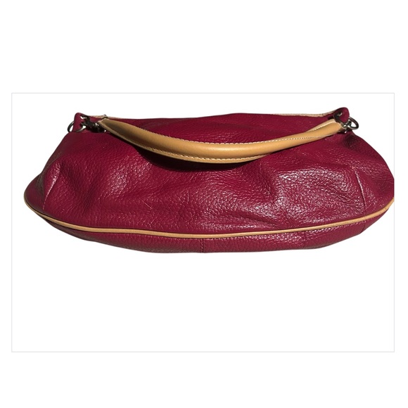 Maxx New York Burgundy Leather Double Handle Bag - Picture 6 of 6